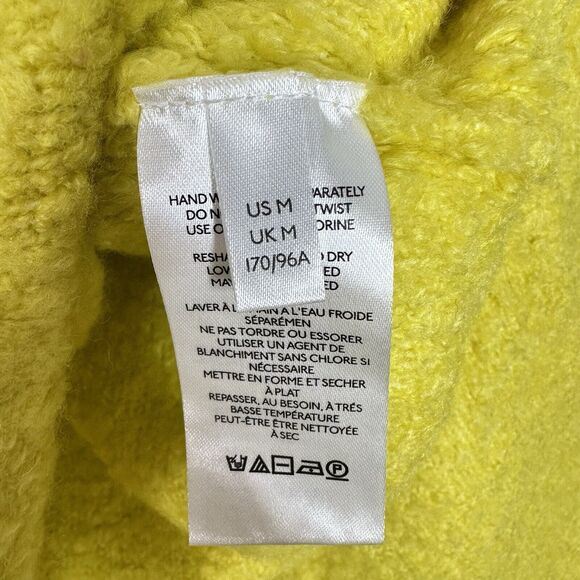 Anthropologie Pilcro Teddy Chunky Sweater Oversized Sz M Yellow Wool Blend Soft - Picture 8 of 15